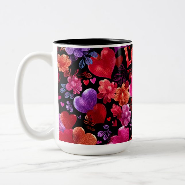 Valentine’s Day Mug | Romantic, Cute &Heartwarming Två-Tonad Mugg (Vänster)