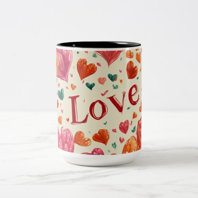 Valentine’s Day Mug | Romantic, Cute &Heartwarming Två-Tonad Mugg (Center)