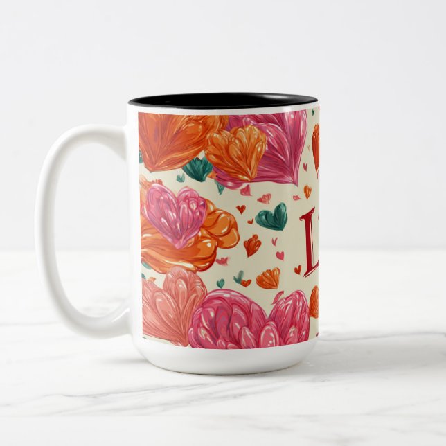 Valentine’s Day Mug | Romantic, Cute &Heartwarming Två-Tonad Mugg (Vänster)