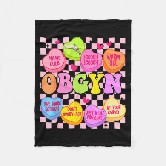 Valentine’s Day Obgyn Nurse Gynaecology Gynaecolog Fleecefilt (Framsidan)