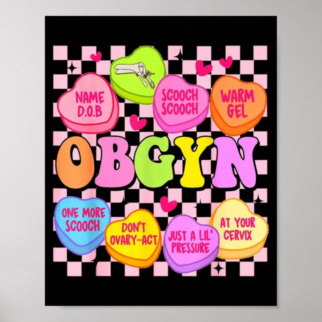 Valentine’s Day Obgyn Nurse Gynaecology Gynaecolog Poster (Framsidan)