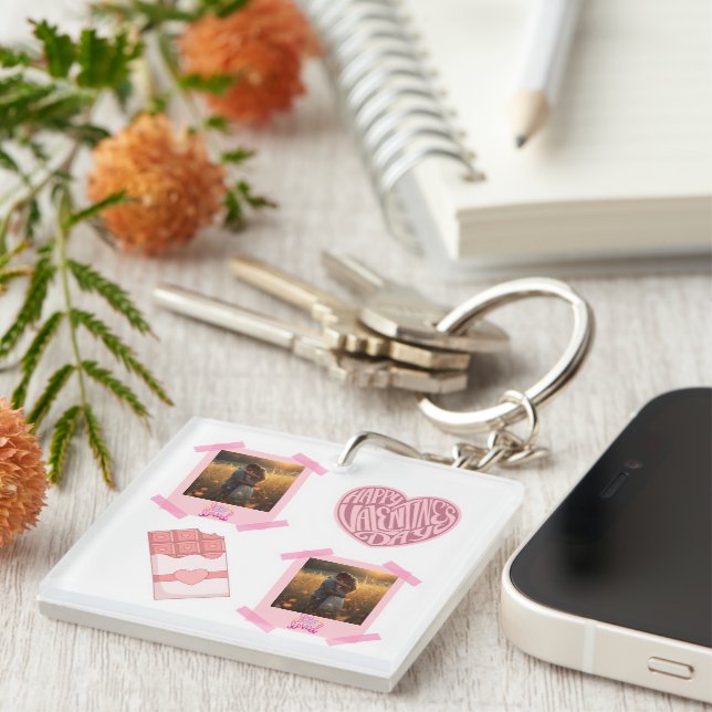 Valentine’s Day Personalized Acrylic Keychain (Högra Framsidan)