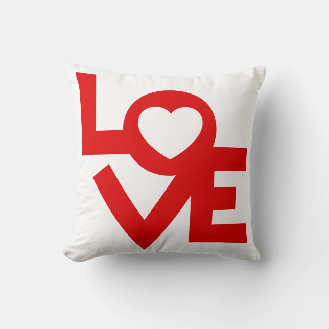 Valentine’s Day Pillow – Love & Heart Home Accent Kudde (Framsida)