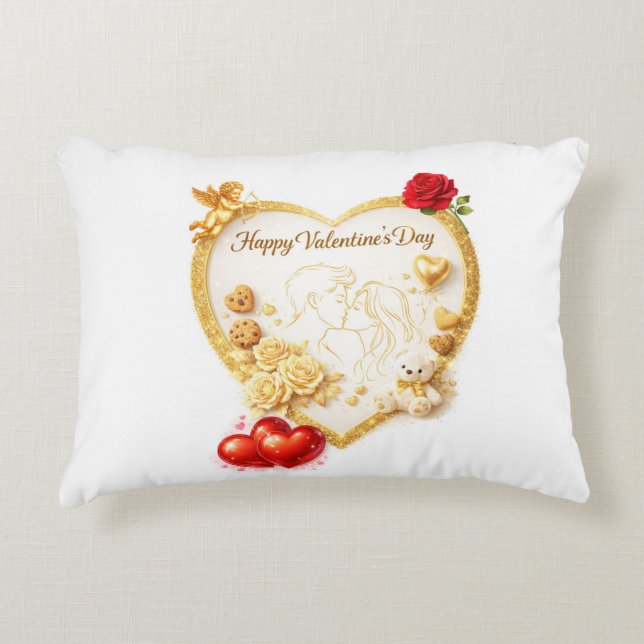 Valentine`s Day Pillow - two loving people Prydnadskudde (Framsidan)