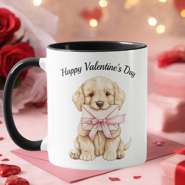 Valentine’s Day Puppy Mug-Cute Dog Valentine Gift Mugg (Skapare uppladdad)