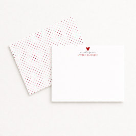 Valentine’s Day Red Heart stationery Note Card Inbjudningar