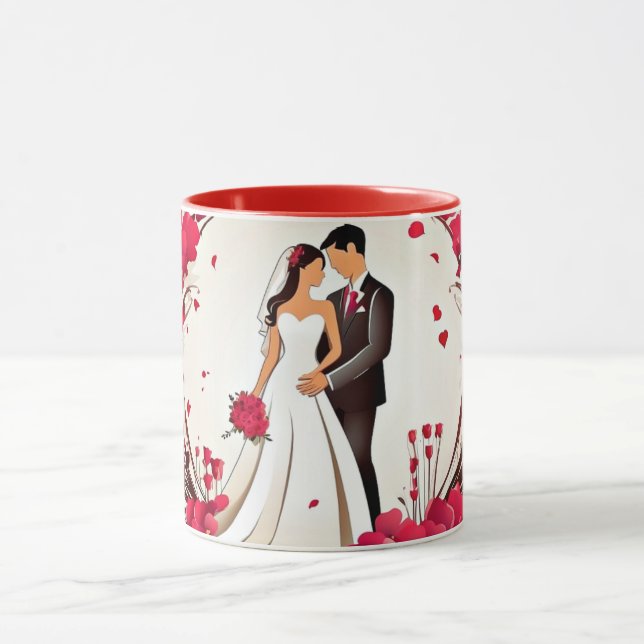  Valentine’s Day Romantic Couple Silhouette love  Mugg (Center)