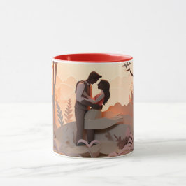  Valentine’s Day Romantic Couple Silhouette love  Mugg
