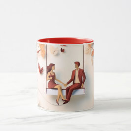  Valentine’s Day Romantic Couple Silhouette love  Mugg