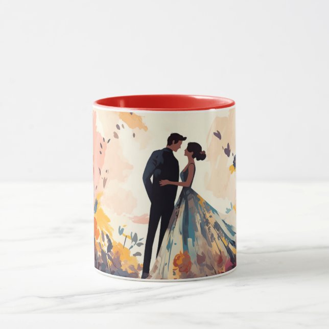  Valentine’s Day Romantic Couple Silhouette Love  Mugg (Center)