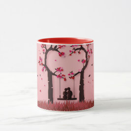  Valentine’s Day Romantic Couple Silhouette love  Mugg