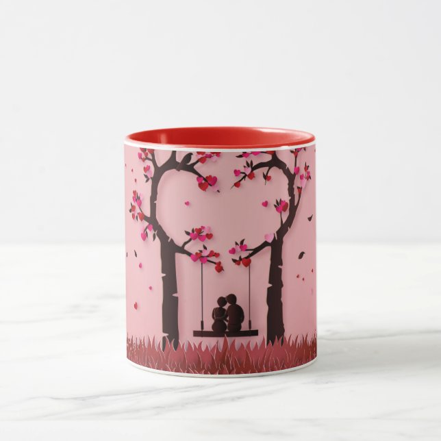  Valentine’s Day Romantic Couple Silhouette love  Mugg (Center)
