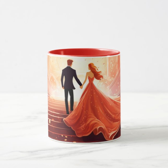  Valentine’s Day Romantic Couple Silhouette love  Mugg (Center)