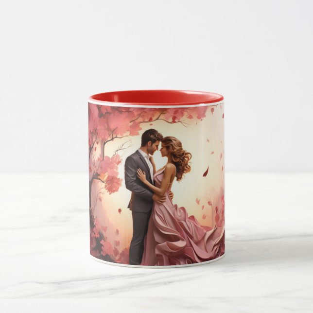  Valentine’s Day Romantic Couple Silhouette love  Mugg (Center)