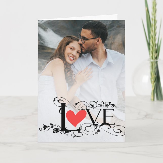Valentine’s Day Romantic Love Photo Card Kort (Framsida)