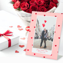 Valentine’s Day-stativskylt med foto + hjärtan