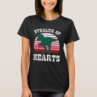 Valentine s Day STEALER OF HEARTS  Rex Dinosaur Bo T Shirt