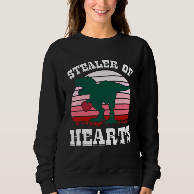 Valentine s Day STEALER OF HEARTS  Rex Dinosaur Bo T Shirt (Framsida)