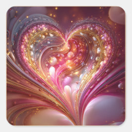 Valentine’s Day Stickers | Cute, Romantic Fyrkantigt Klistermärke