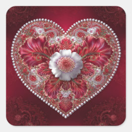 Valentine’s Day Stickers | Cute, Romantic Fyrkantigt Klistermärke