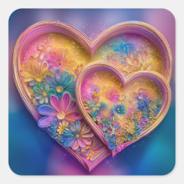 Valentine’s Day Stickers | Cute, Romantic Fyrkantigt Klistermärke