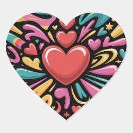 Valentine’s Day Stickers | Cute, Romantic Hjärtformat Klistermärke