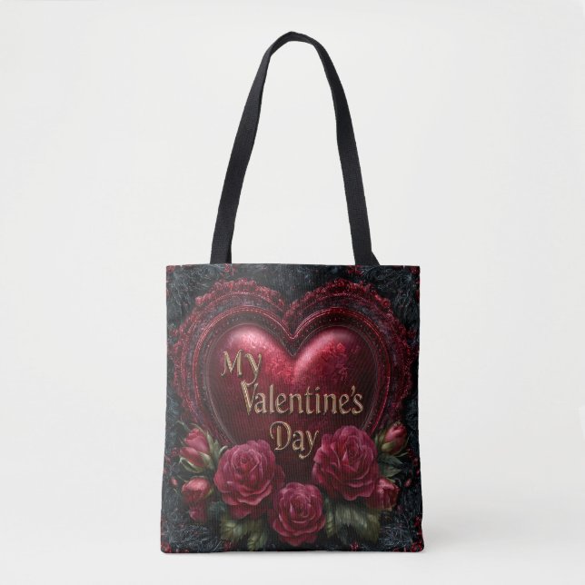Valentine’s Day Tote Bag | Romantic, Cute Tygkasse (Framsida)