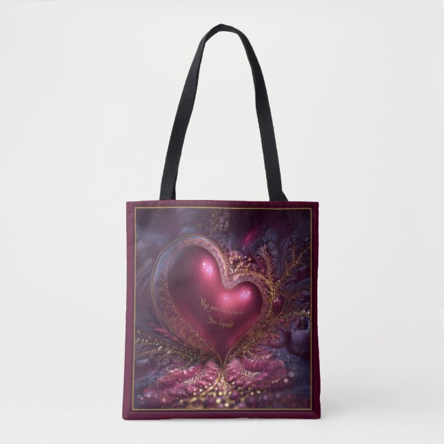 Valentine’s Day Tote Bag | Romantic, Cute Tygkasse (Framsida)