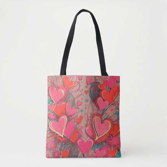 Valentine’s Day Tote Bag | Romantic, Cute Tygkasse (Framsida)