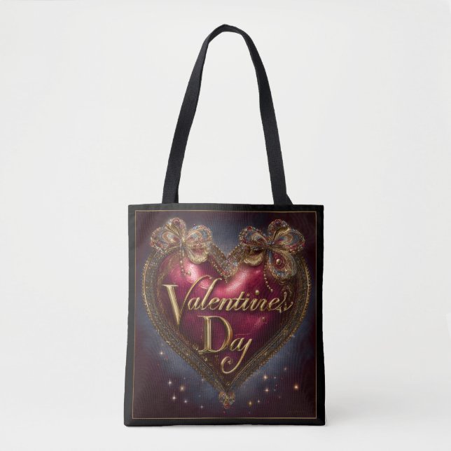Valentine’s Day Tote Bag | Romantic, Cute Tygkasse (Framsida)