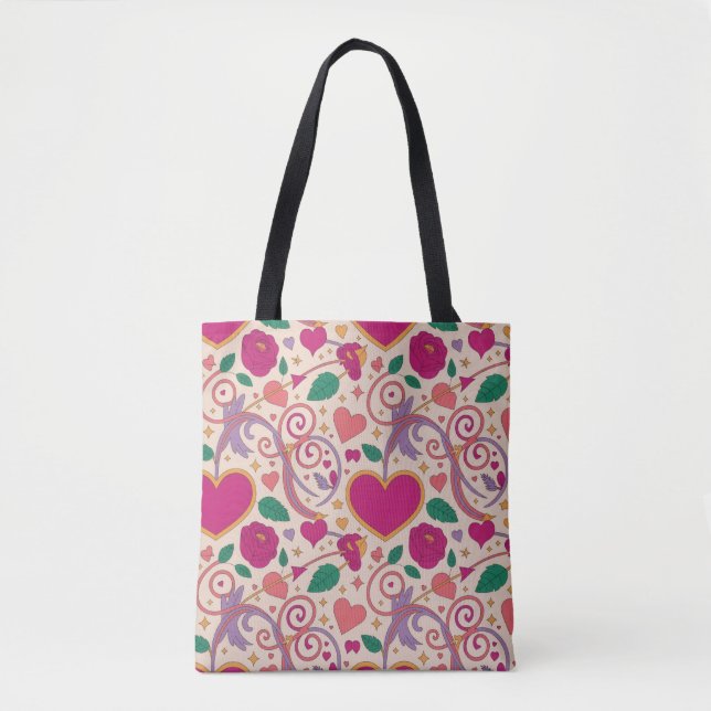 Valentine’s Day Tote Bag | Romantic, Cute Tygkasse (Framsida)