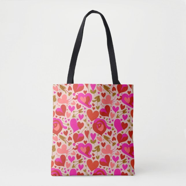 Valentine’s Day Tote Bag | Romantic, Cute Tygkasse (Framsida)