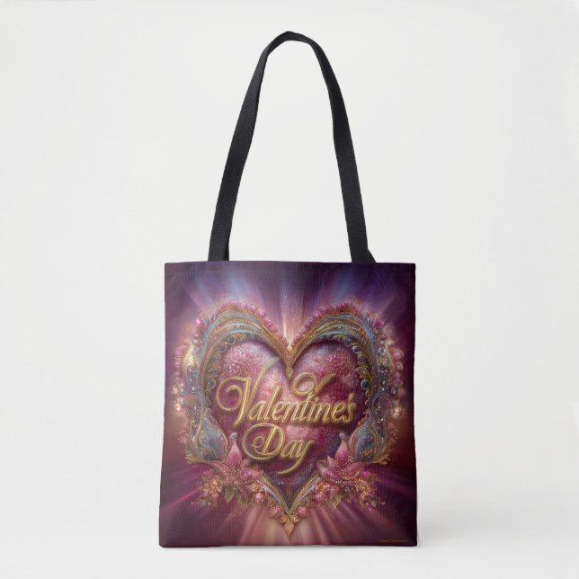 Valentine’s Day Tote Bag | Romantic, Cute Tygkasse (Framsida)