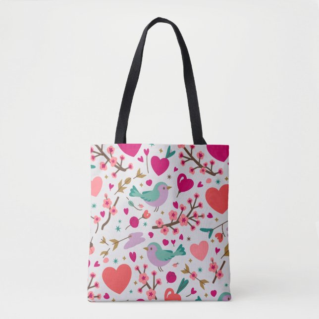 Valentine’s Day Tote Bag | Romantic, Cute Tygkasse (Framsida)