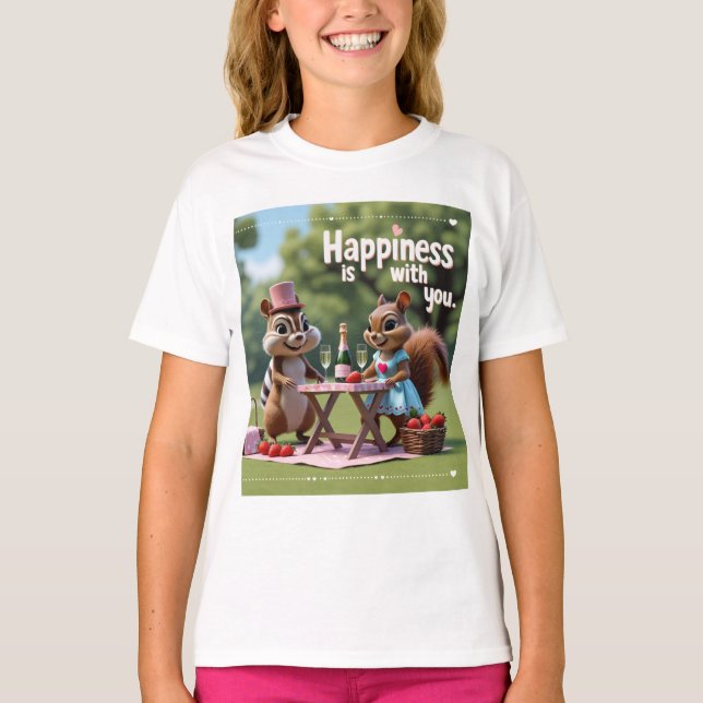 Valentine´s kärlek ekorre t shirt (Framsida)
