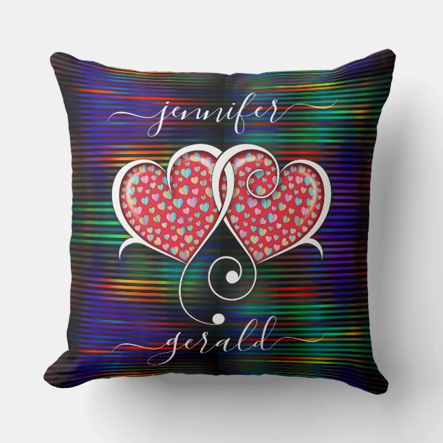 Valentine Sammanflätade Hjärtan Design Kudde (Framsida)