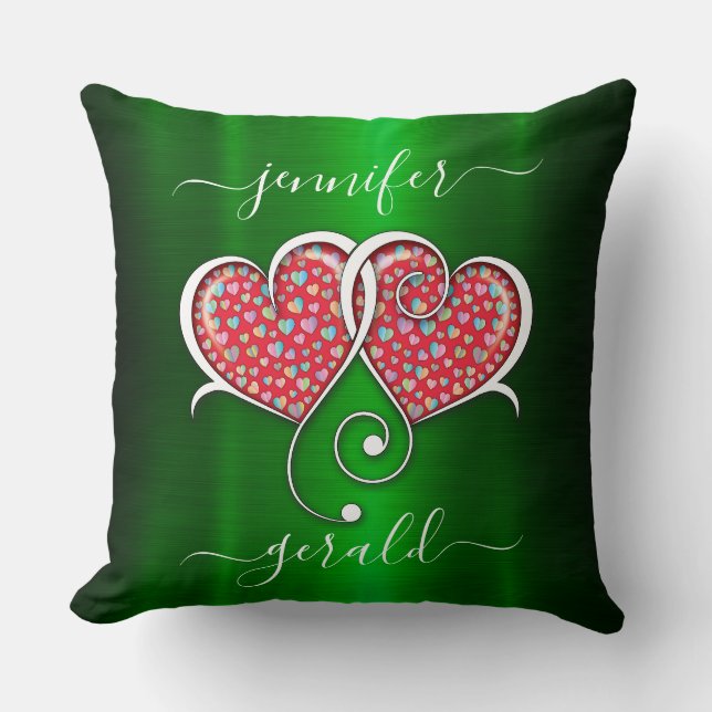 Valentine Sammanflätade Hjärtans Design Kudde (Framsida)