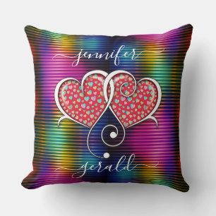 Valentine Sammanflätade Hjärtans Design Kudde