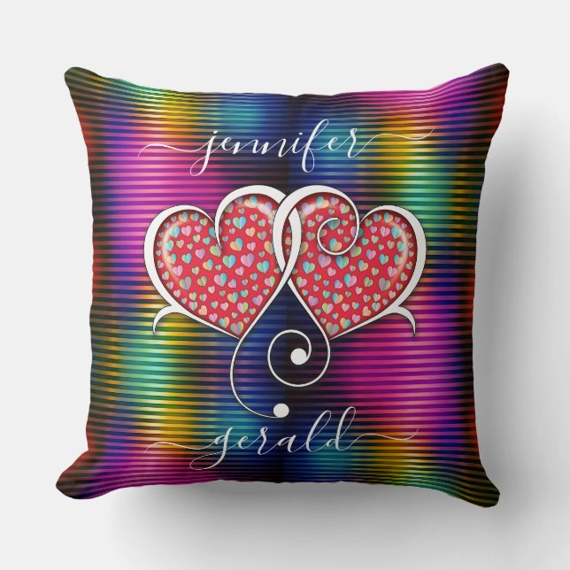 Valentine Sammanflätade Hjärtans Design Kudde (Framsida)