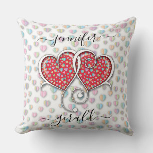 Valentine Sammanflätade Hjärtans Design Kudde