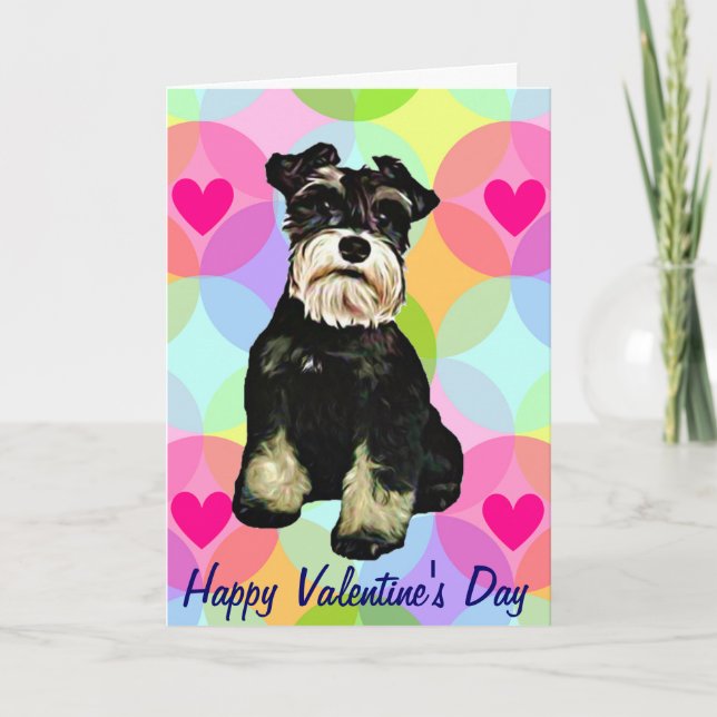 Valentine Schnauzer Hund Helgkort (Framsida)