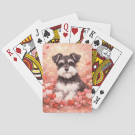 Valentine Schnauzer with Hearts Casinokort