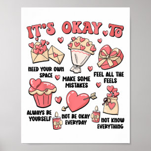 Valentine School Psycholog Teacher Mental Health Poster