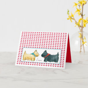 Valentine Scottie Hundar Kärlek Scottish Terrier Kort