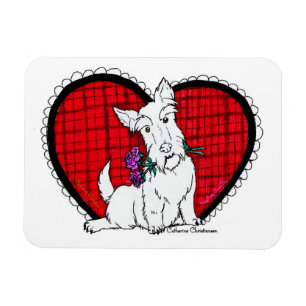 Valentine Scottie Magnet