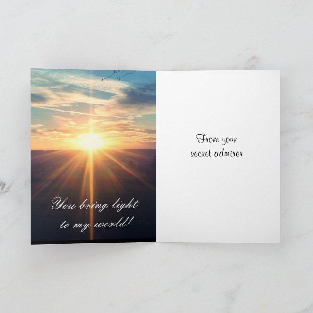VALENTINE SECRET ADMIRER-kort Helgkort (Inuti)