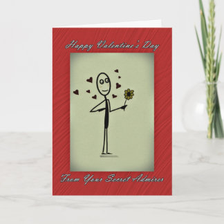 Valentine Secret Admirer Stick Person Helgkort