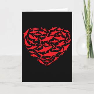 Valentine Sharks Heart Sea Animal Lover Ocean Wild Kort