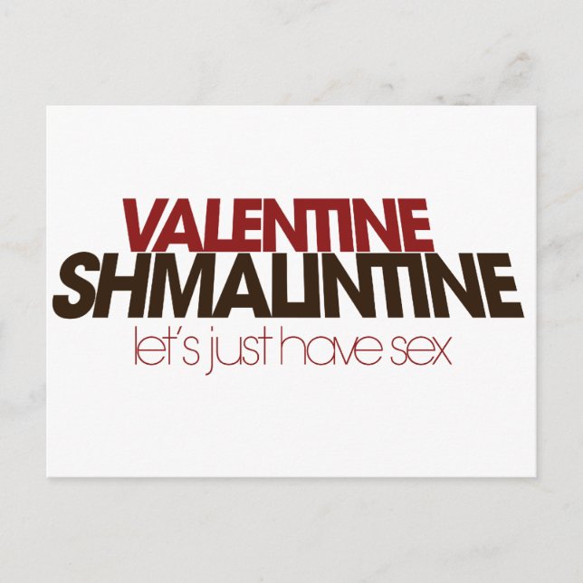 Valentine Shmalintine Helg Vykort (Framsida)