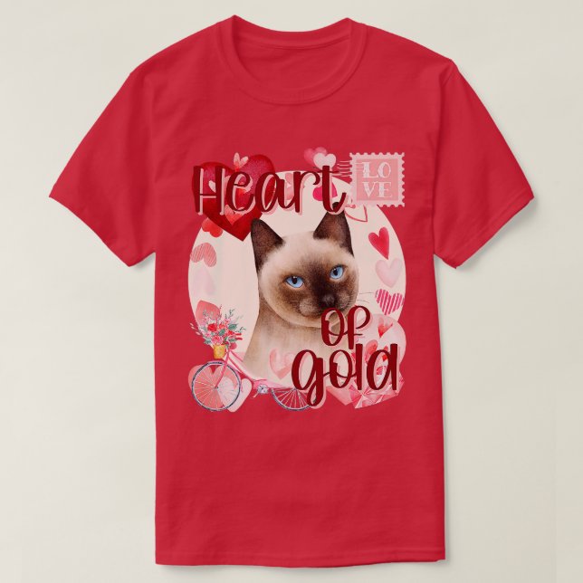 Valentine Siamese Cat helt enkelt Cute Southern Fä T Shirt (Design framsida)